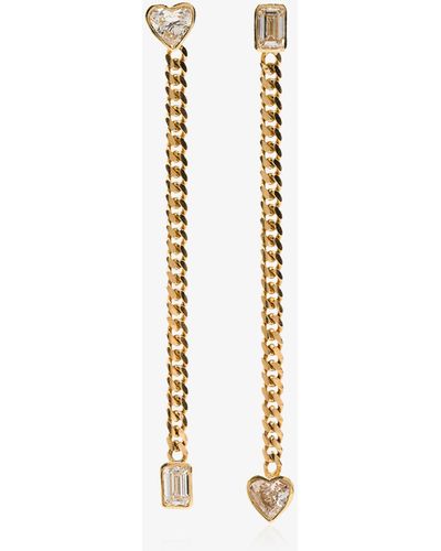 Mindi Mond 18k Yellow Gold Fancy Cut Chain Earrings - Women's - 18kt Yellow Gold/diamond - White
