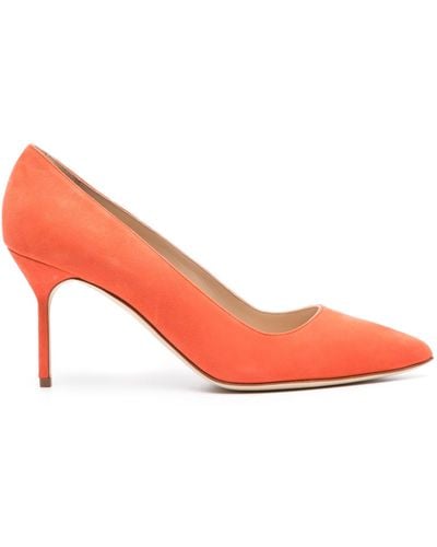 Manolo Blahnik Bb 70mm Suede Court Shoes - Pink