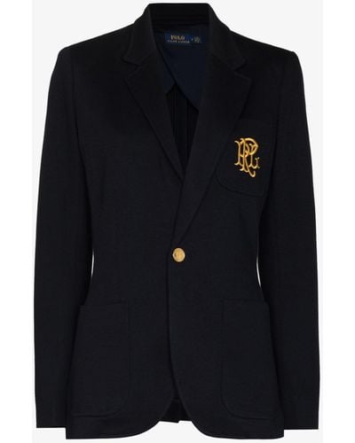 Polo Ralph Lauren Crest Logo Jacquard Blazer - Black