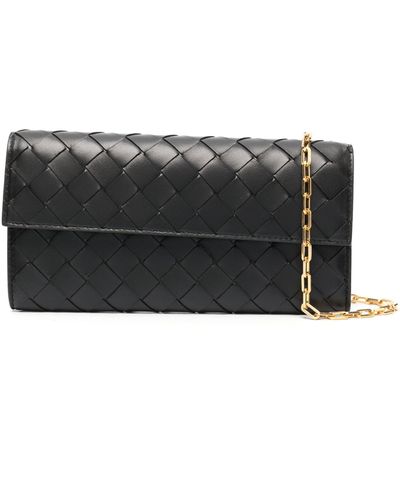 Bottega Veneta Intrecciato Leather Clutch Bag - Women's - Calf Leather - Black