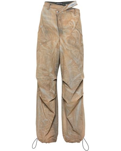 ANDREADAMO Andreādamo - Neutral Cut-out Cargo Trousers - Women's - Elastane/cotton - Natural