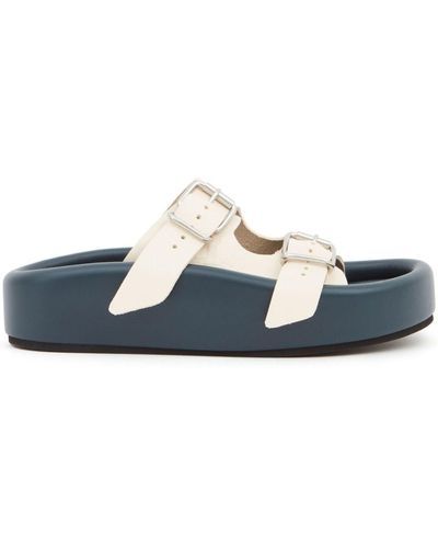 MM6 by Maison Martin Margiela Padded Leather Sandals - Blue