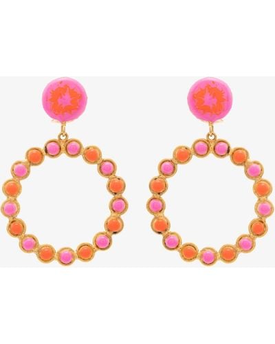 Sylvia Toledano -tone Happy Hoop Earrings - Pink