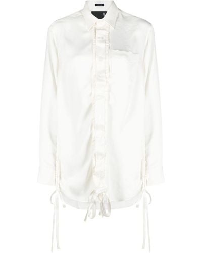 R13 Shirred Long-sleeve Shirt - White
