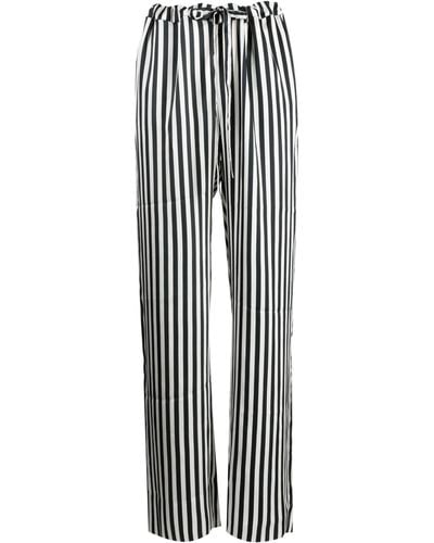 Marques'Almeida Striped Silk Wide-leg Pants - Black
