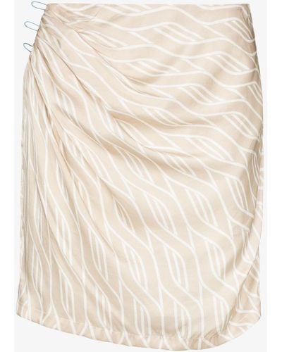 Ahluwalia X Browns Focus Neutral Deva Printed Silk Mini Skirt - Natural