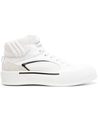 Alexander McQueen High-top Leather Trainers - White