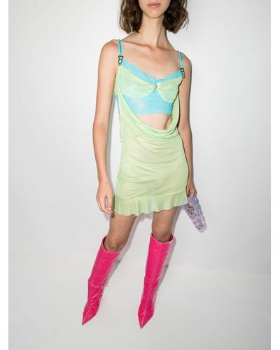 Poster Girl Gretchen Cut-out Draped Mini Dress - Women's - Elastane/polyamide - Green