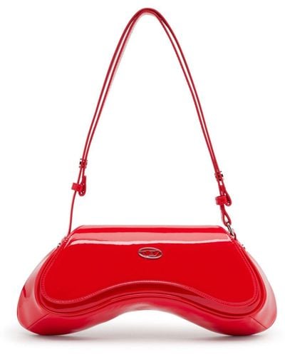 DIESEL Play Glossy Shoulder Bag - Red