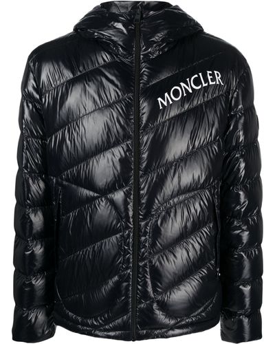 Moncler Shama Logo-print Quilted Puffer Jacket - Black