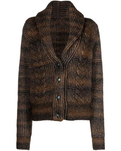 Fortela Lexi Cable-knit Cardigan - Brown