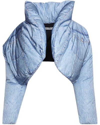Alexander Wang Trompe L'oeil Print Puffer Jacket - Women's - Nylon/polyester/feather Down - Blue