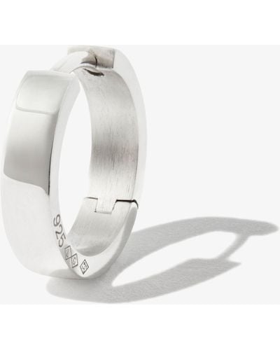 Le Gramme Sterling La 1.3g Polished Ribbon Hoop Earring - White