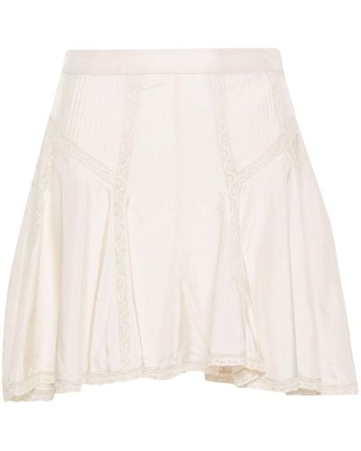 Isabel Marant White Zia Silk Mini Skirt - Women's - Silk - Natural