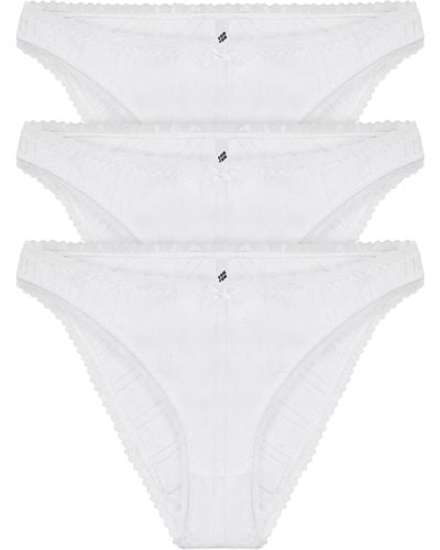 Cou Cou Intimates The High Rise Briefs Set Of Three - Women's - Organic Cotton - White