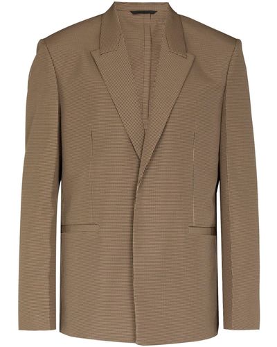 Givenchy Single-breasted Houndstooth Blazer - Men's - Cupro/cotton/polyester - Brown