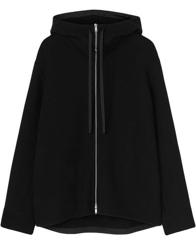 Jil Sander Drawstring Hooded Jacket - Black