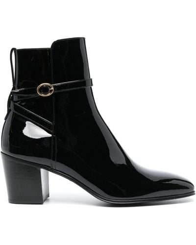Saint Laurent Patent 70mm Ankle Boots - Black