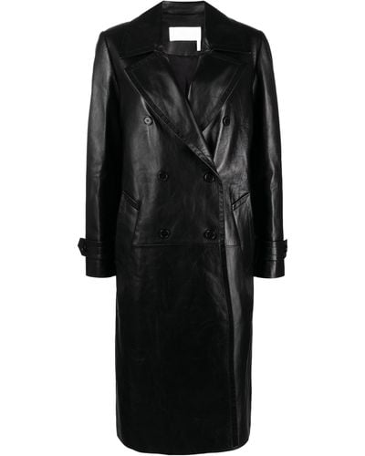 Chloé Double-breasted Nappa Leather Coat - Women's - Lamb Skin/silk - Black