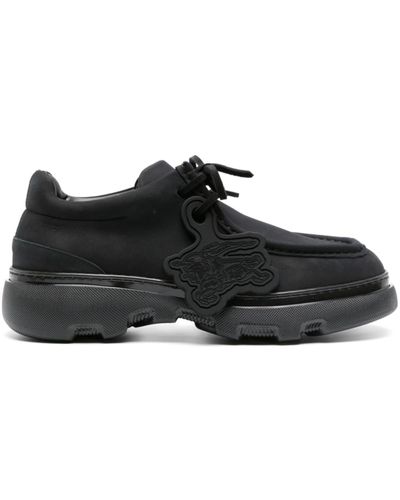 Burberry Creeper Leather Derby Shoes - Black