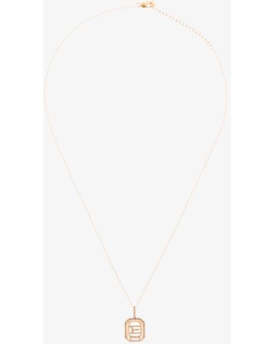 Mateo 14k Yellow E Initial Diamond Necklace - Metallic