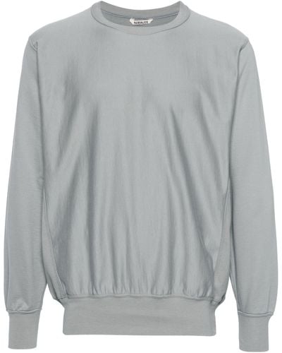 AURALEE Blue Crew Neck Cotton Sweatshirt - Men's - Cotton - Gray