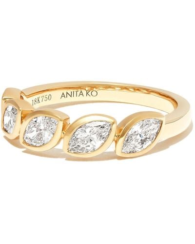 Anita Ko 18k Yellow Demi-eternity Diamond Ring - Metallic