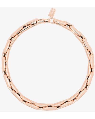 Lauren Rubinski 14k Rose Gold Medium Square Link Necklace - Pink