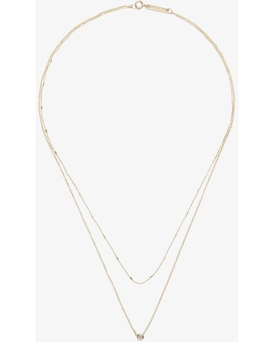 Zoe Chicco 14k Yellow Double Chain Diamond Necklace - Women's - Diamond/14kt Yellow - Metallic