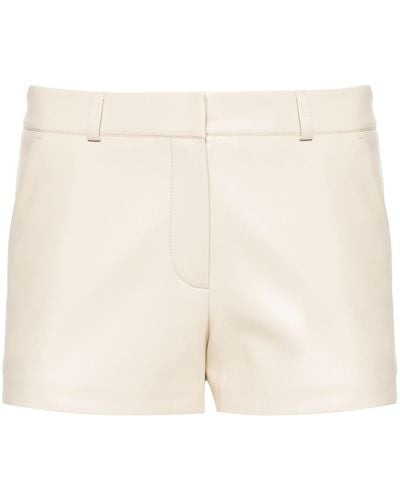 Frankie Shop Light Beige Kate Faux-leather Shorts - Women's - Polyurethane/polyester - Natural