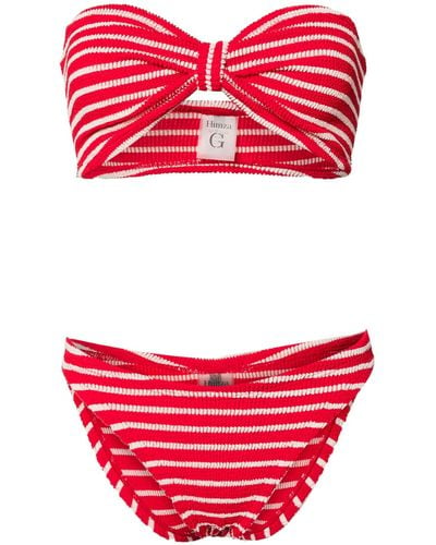 Hunza G Jean Striped Bikini Set - Red