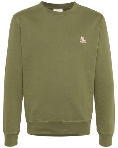 Maison Kitsuné Chillax Fox Cotton Sweatshirt - Green