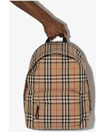 Burberry Vintage Check Nylon Backpack - Brown