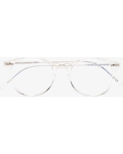 Saint Laurent Neutral Acetate Round Glasses - Men's - Acetate - Multicolour