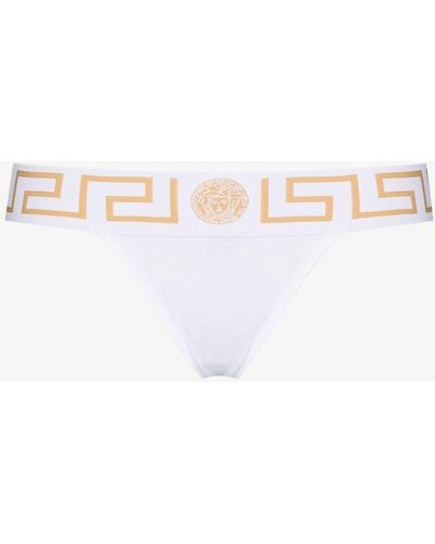Versace Greca Border Thong - White