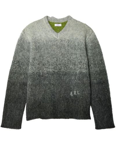 ERL Gradient-effect V-neck Sweater - Gray