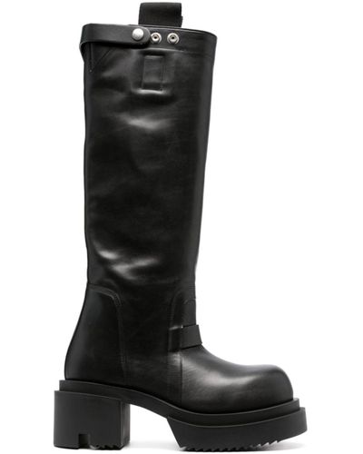 Rick Owens 80mm Polished-leather Knee-high Boots - Black