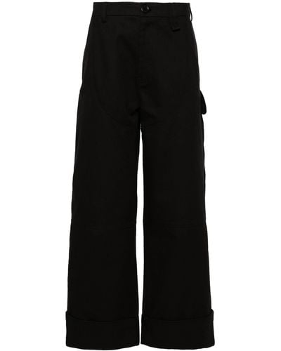Simone Rocha Workwear Chaps Cotton Trousers - Black