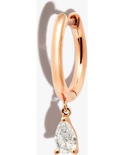 Anita Ko 18k Rose Gold Diamond huggie Hoop Earring - Women's - 18kt Rose Gold/diamond - White