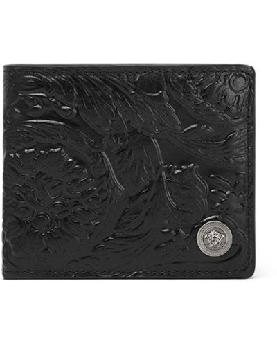 Versace Barocco-embossed Bi-fold Wallet - Black