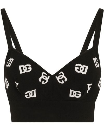 Dolce & Gabbana Top With Dg Logo - Black