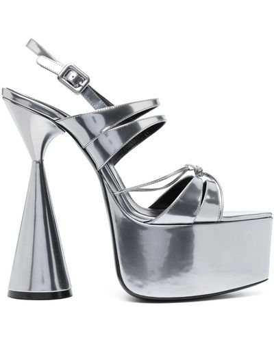 D'Accori -tone Belle 150 Metallic Sandals - Women's - Calf Leather - Gray