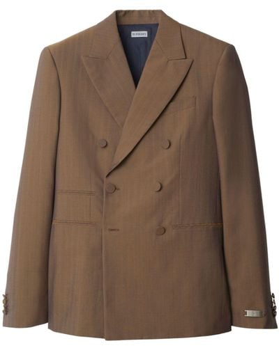 Burberry Double-breasted Wool Blazer - Men's - Acetate/wool/viscose - Brown