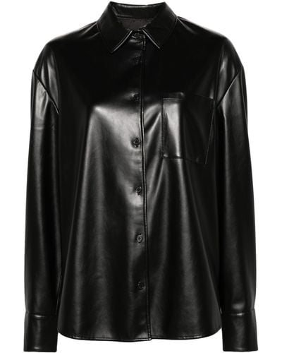Frankie Shop Chrissie Faux-leather Shirt - Women's - Polyurethane/polyester - Black