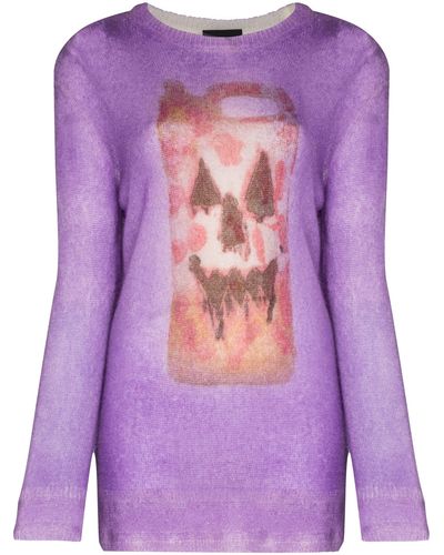 Givenchy X Josh Smith Ceramic Print Sweater - Women's - Wool/polyamide/mohair - Purple