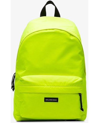 Balenciaga Yellow Neon Explorer Logo Backpack