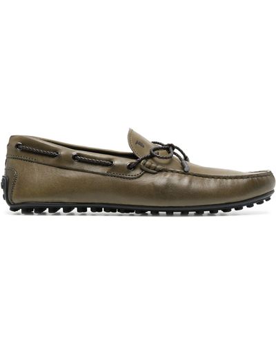 Tod's City Driving Leather Loafers - Grey