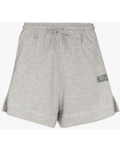 Ganni Organic Cotton Shorts - Gray