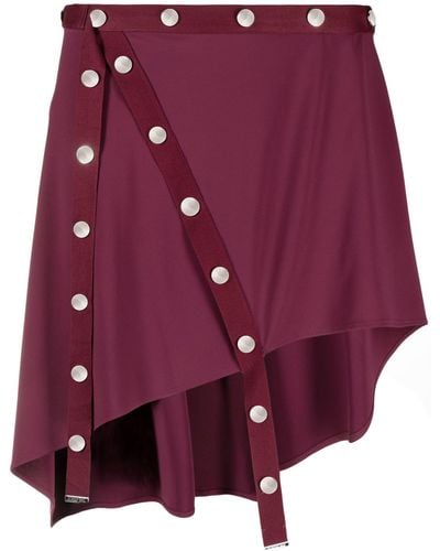 The Attico Stud-embellished Mini Skirt - Women's - Polyamide/other Fibers/cotton/acetate - Purple