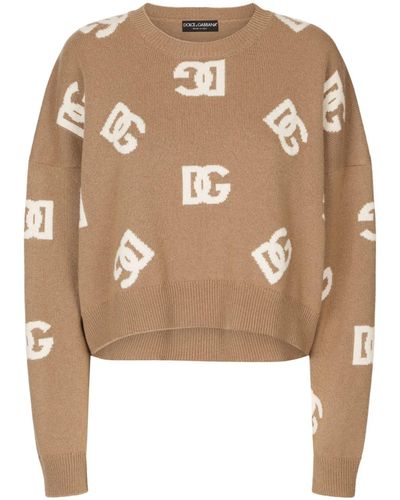 Dolce & Gabbana 'dg Monogram' Jumper - Natural